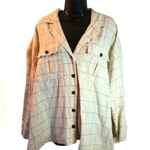 ASOS Shirt, Women's 16, Shacket, Shirt Jacket, Flannel, 100% Cotton, minimalist